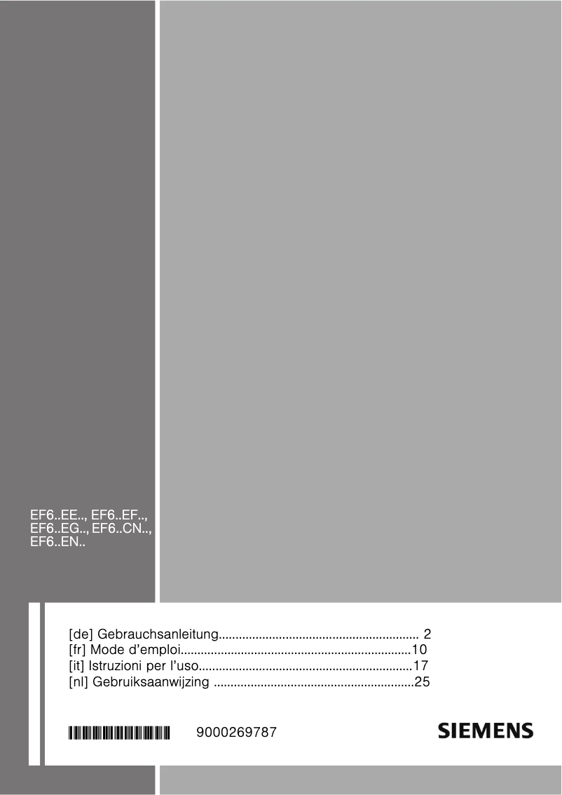 Page 1 de la notice Manuel utilisateur Siemens EF645EF11C