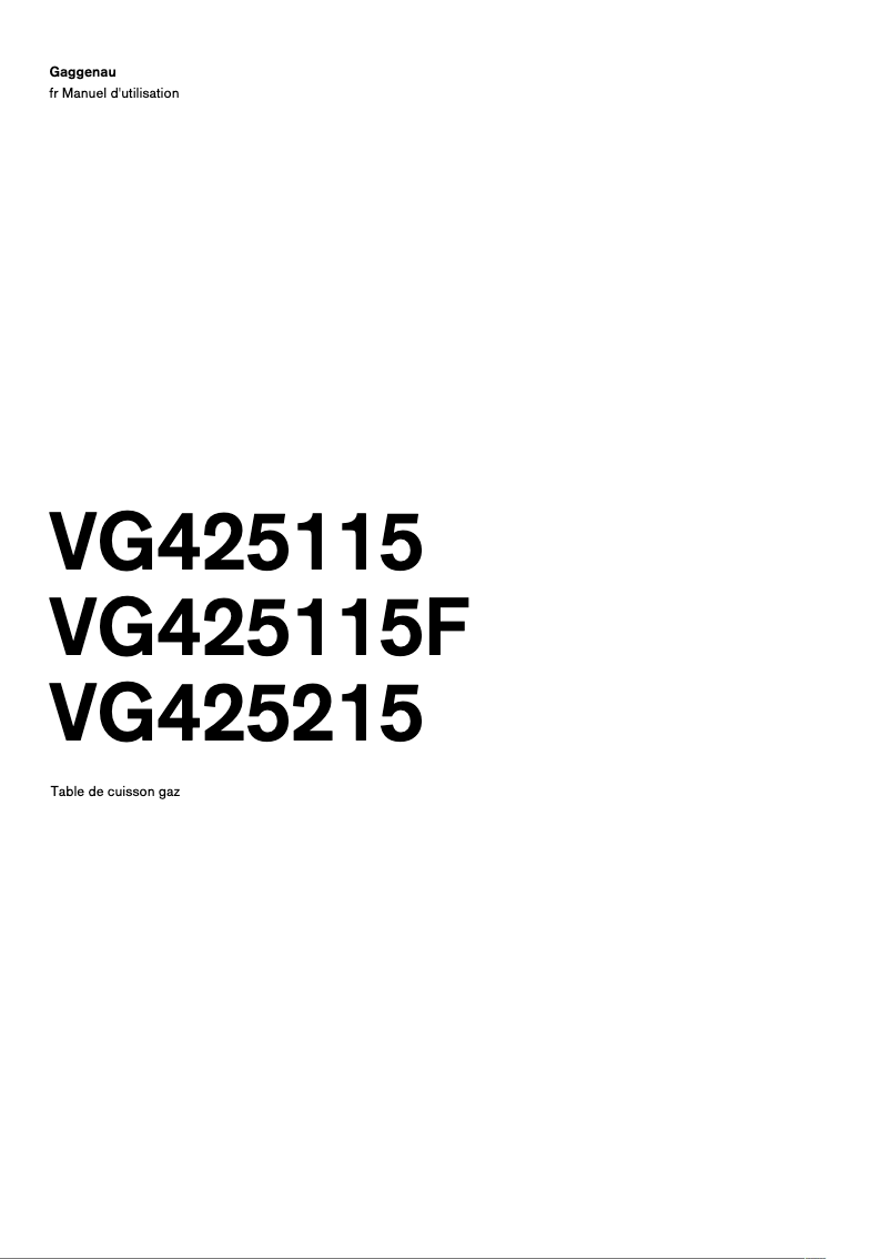 Image de la première page du manuel de l'appareil VG425115F