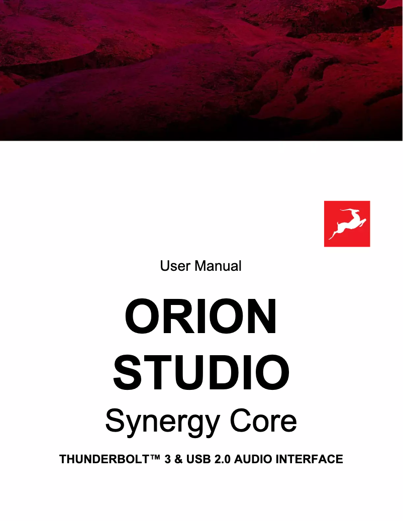 Page 1 de la notice Manuel utilisateur Antelope Orion Studio Synergy Core