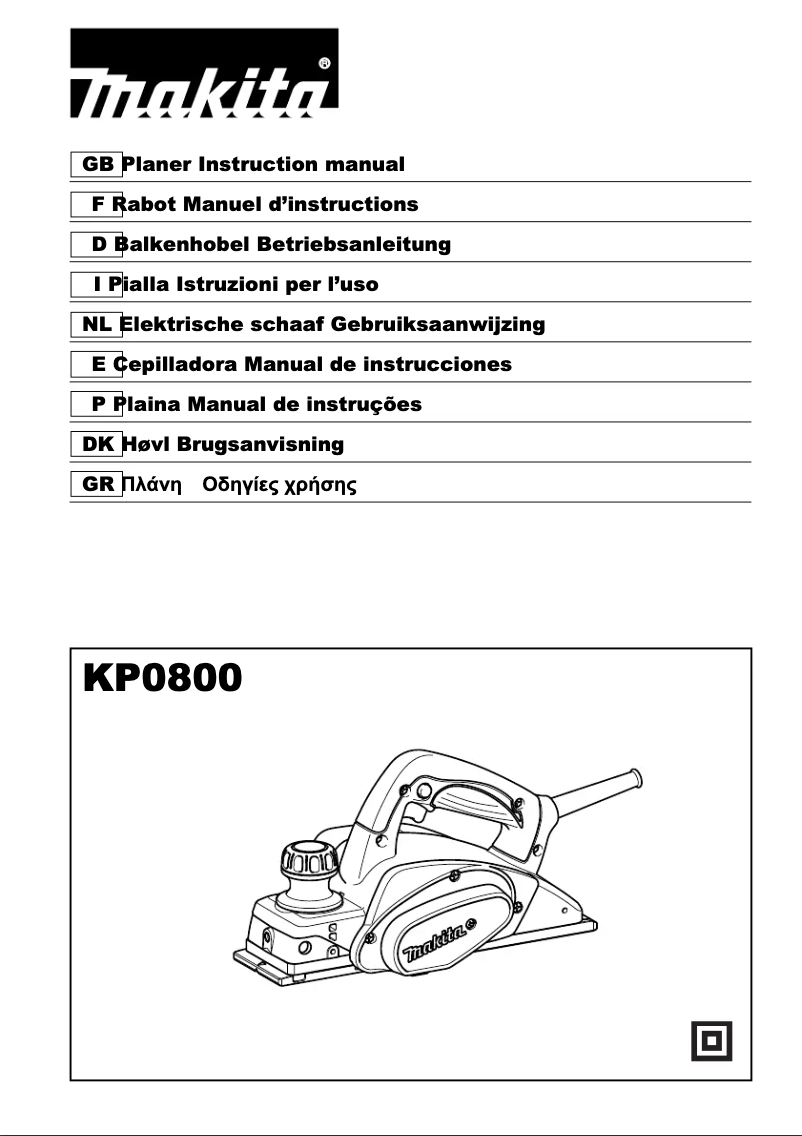 Página 1 del manual Manual de usuario Makita KP0800