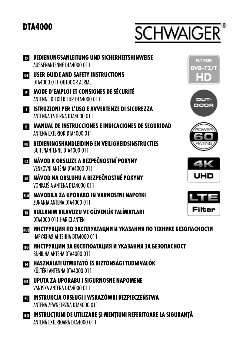 Página 1 del manual Manual de usuario Schwaiger DTA4000