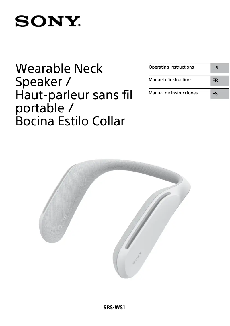 Page n°1 - Manuel utilisateur Sony SRS-WS1