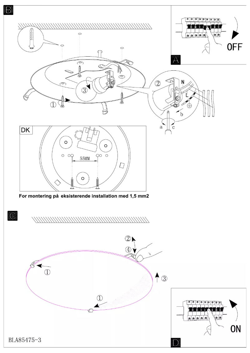 Page 1 de la notice Manuel utilisateur Eglo Twister