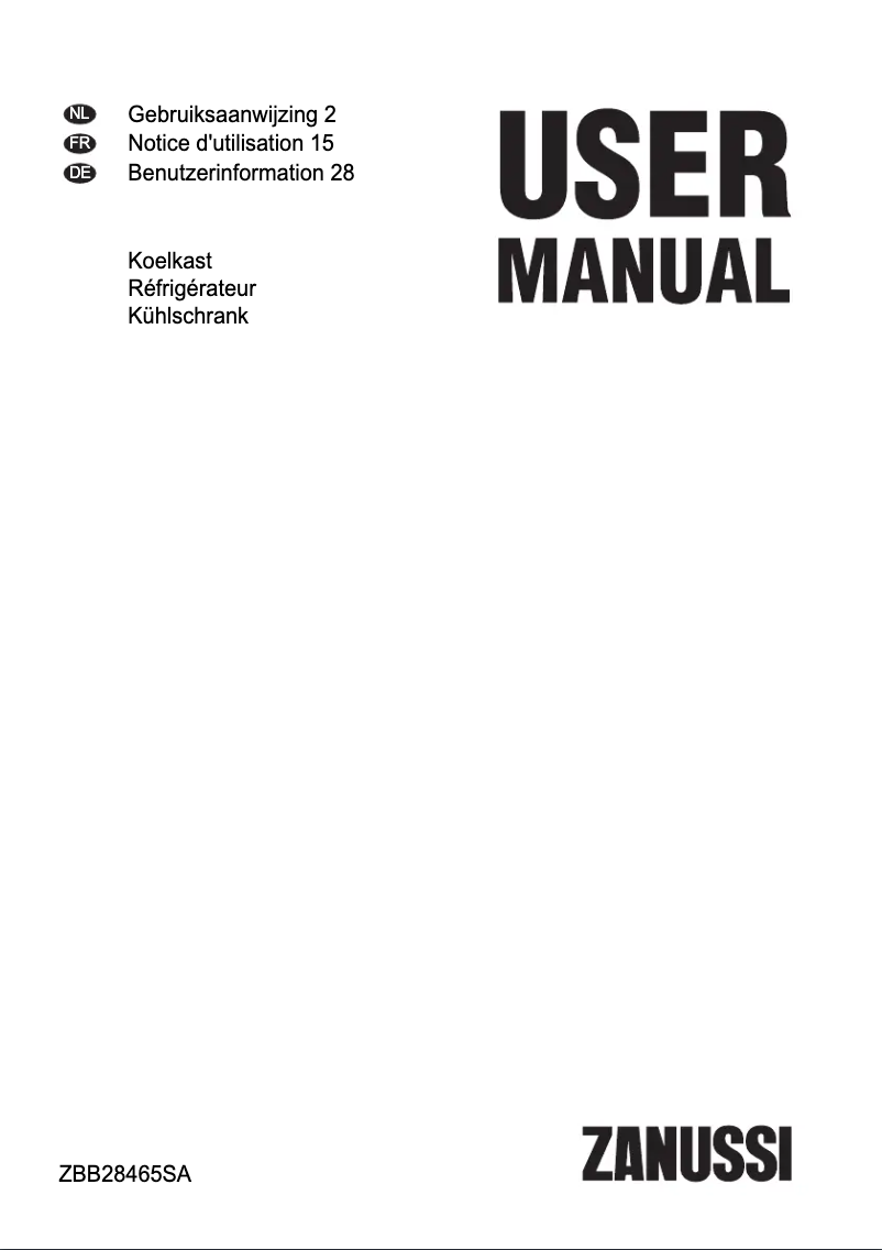 Image de la première page du manuel de l'appareil ZBB28465SA