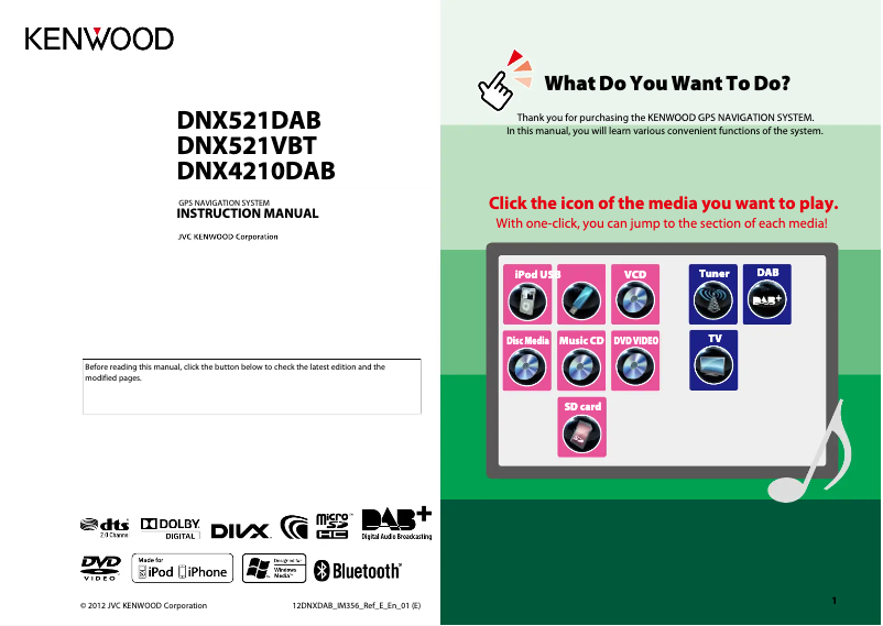Página 1 del manual Manual de usuario Kenwood DNX4210DAB