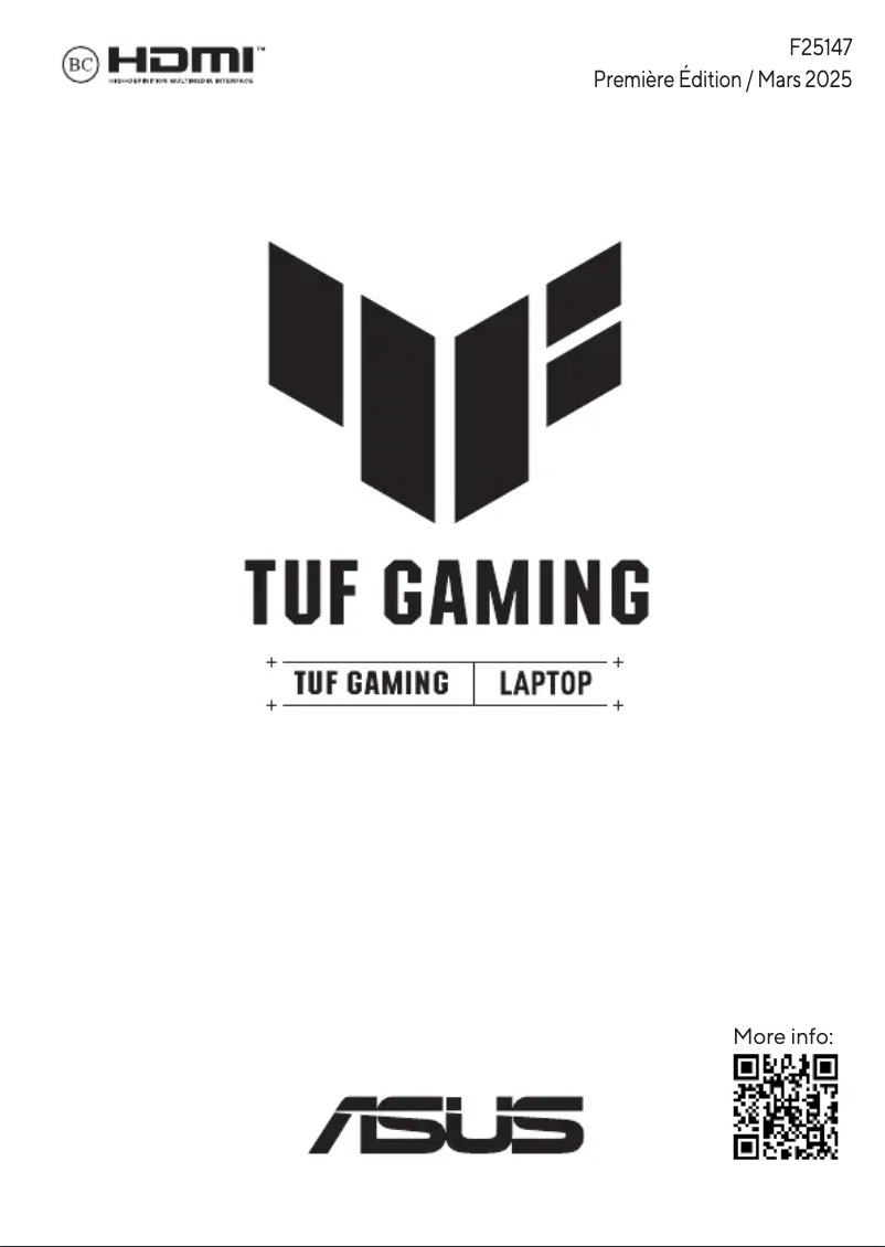 Page 1 de la notice Manuel utilisateur Asus TUF Gaming A16