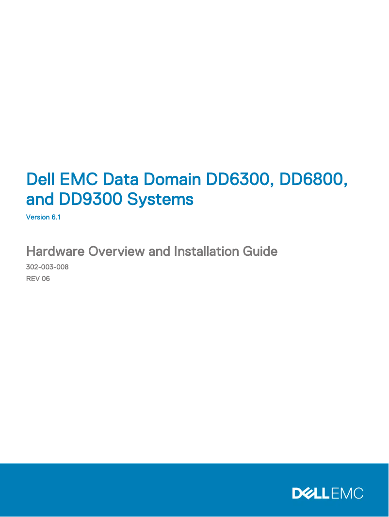 Page 1 de la notice Manuel utilisateur Dell EMC Data Domain 9300