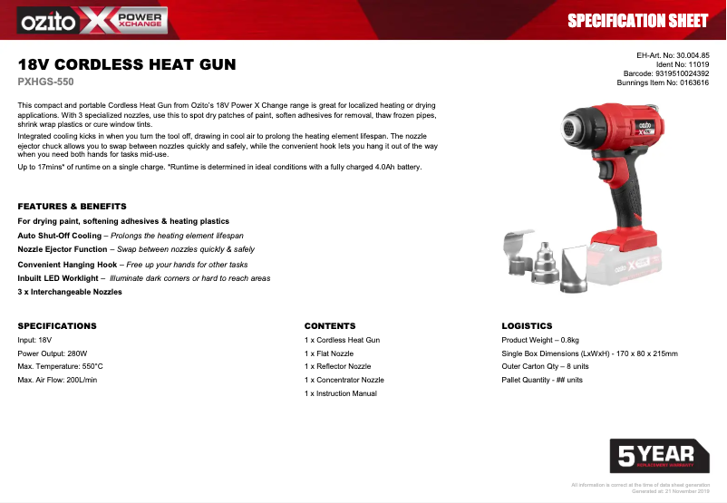 Image de la première page du manuel de l'appareil PXHGS-550