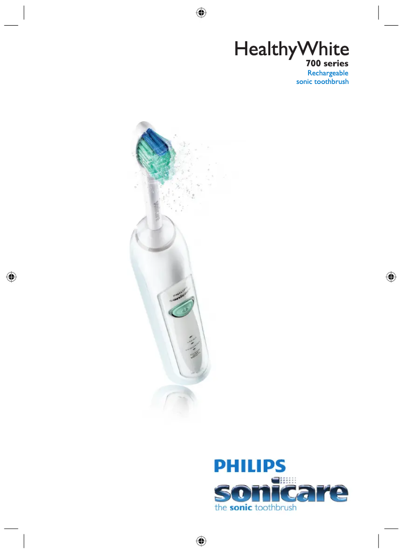 Image de la première page du manuel de l'appareil Sonicare HealthyWhite HX6761