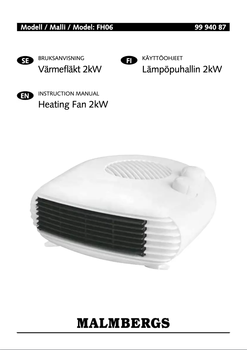 Página 1 del manual Manual de usuario Malmbergs FH06