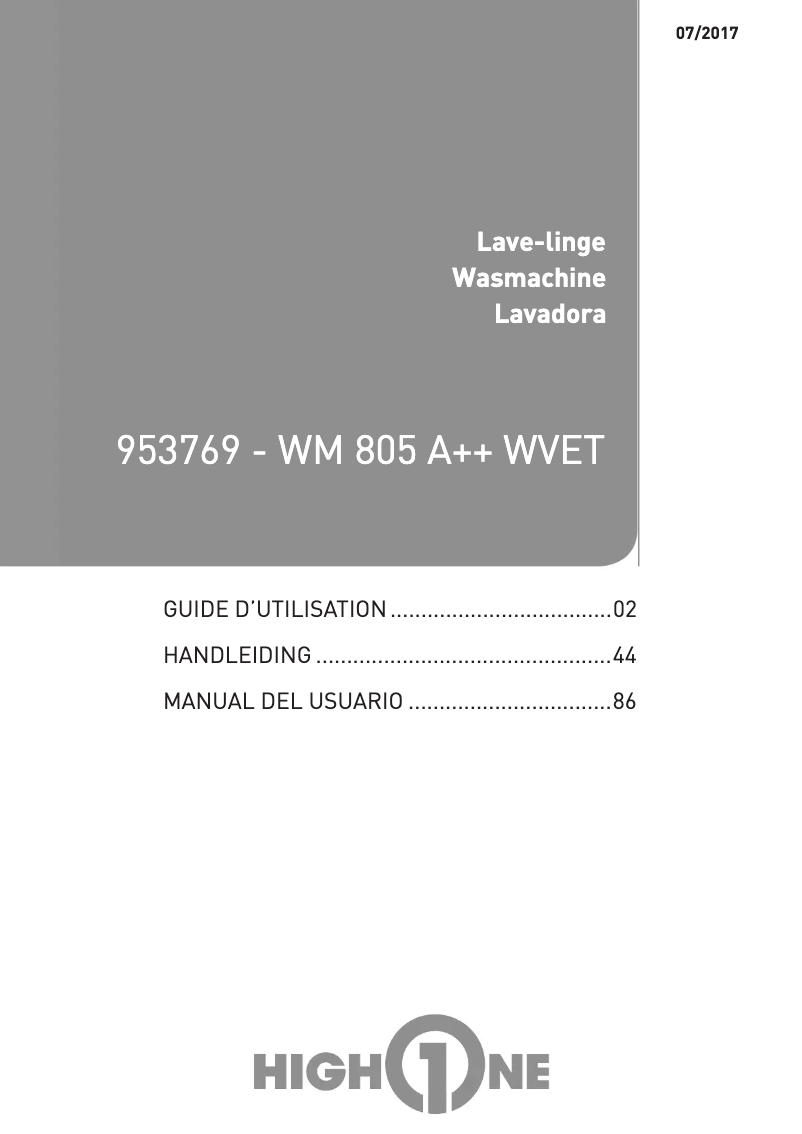 Image de la première page du manuel de l'appareil WM 805 A++ WVET