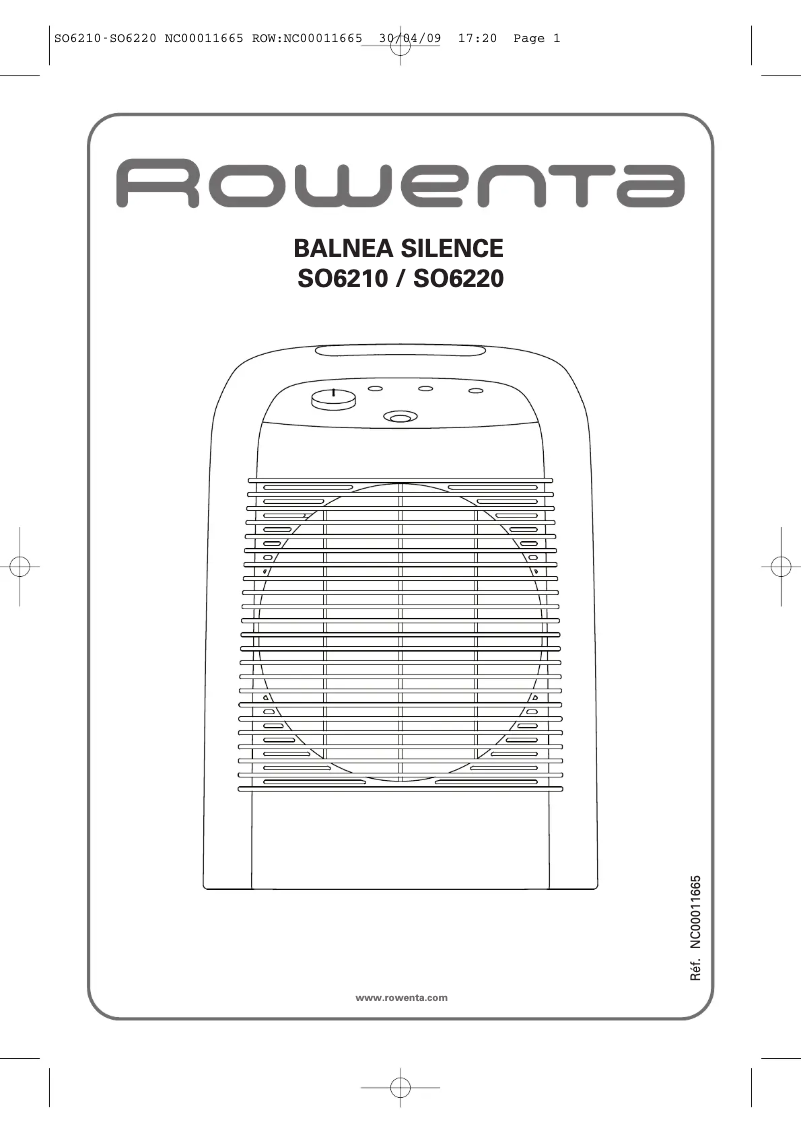 Página 1 del manual Manual de usuario Rowenta Balnea Silence SO6220