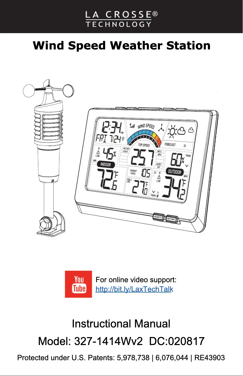 Page n°1 - Manuel utilisateur La Crosse Technology 327-1414WV2