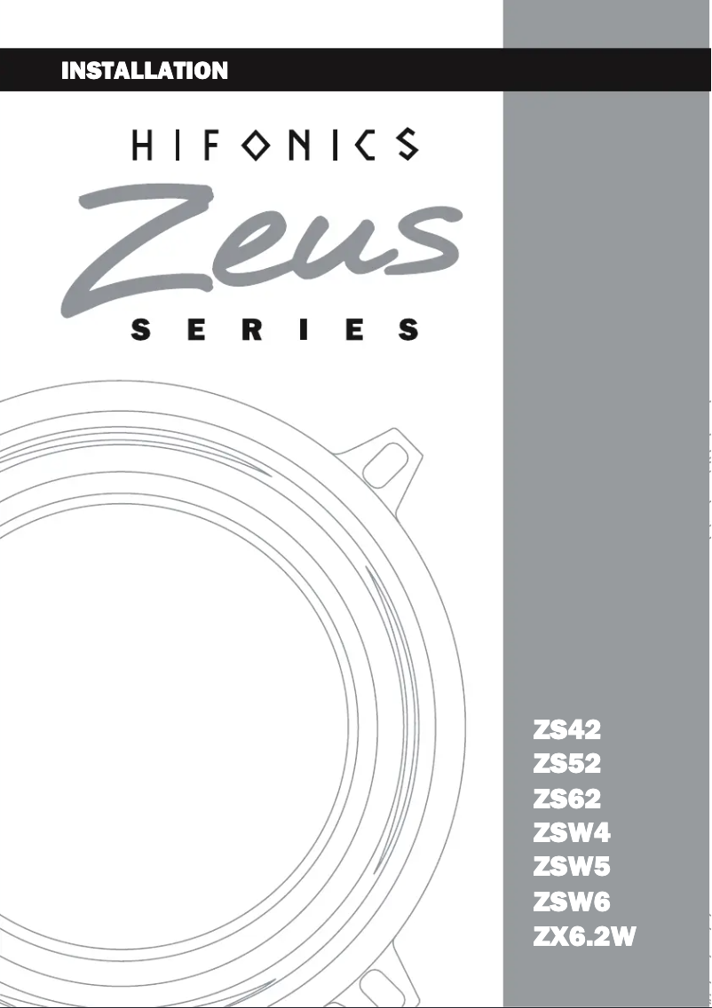 Page 1 de la notice Manuel utilisateur Hifonics Zeus ZS42