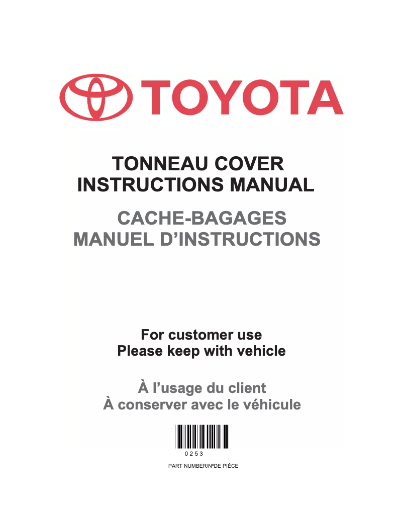 Page 1 de la notice Manuel utilisateur Toyota Tundra (2019)