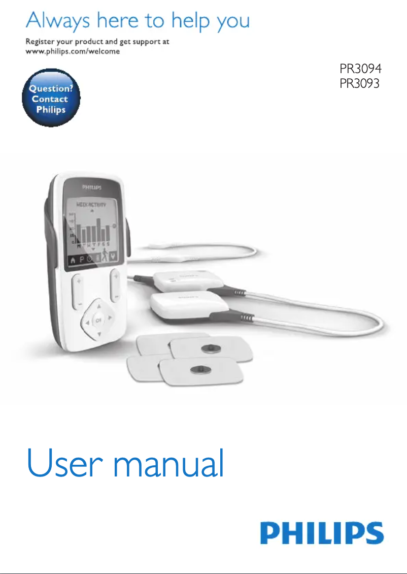 Page n°1 - Manuel utilisateur Philips TensRelief PR3098