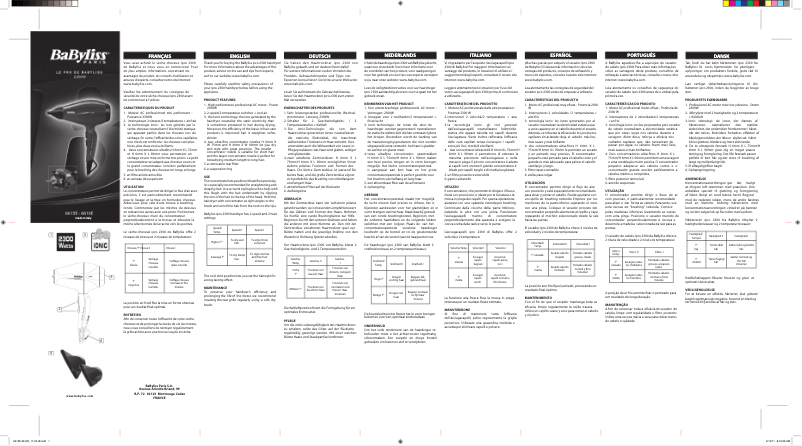 Page 1 de la notice Manuel utilisateur BaByliss 6615E The Pro Red Edition