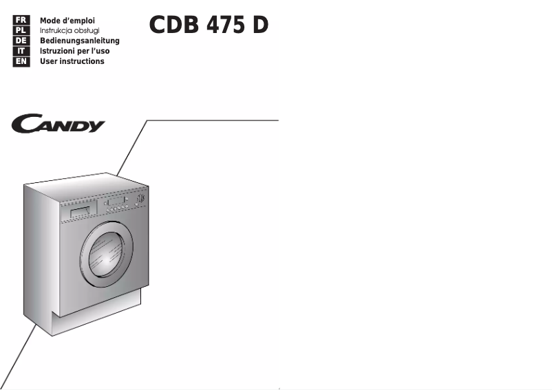 Page n°1 - Manuel utilisateur Candy CDB 475D