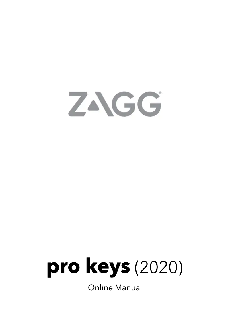 Page n°1 - Manuel utilisateur Zagg Pro Keys (2020)