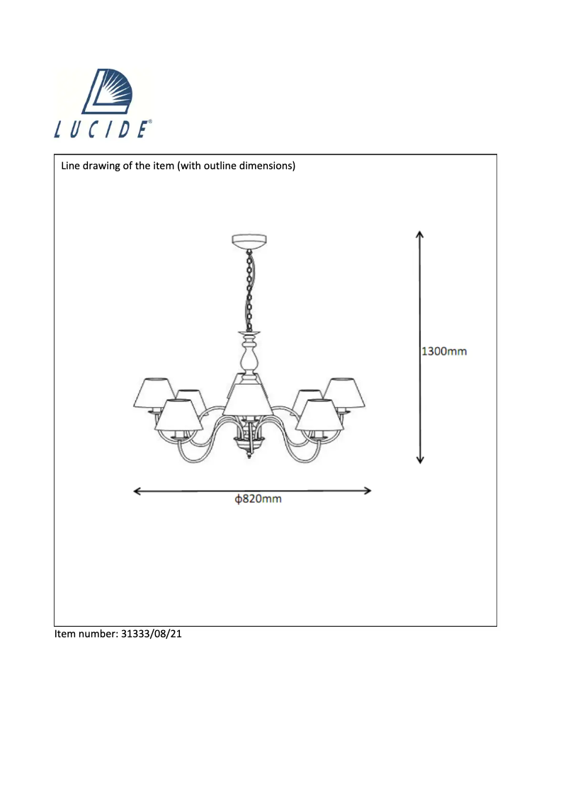 Page 1 de la notice Manuel utilisateur Lucide Campagne 31333/08/21