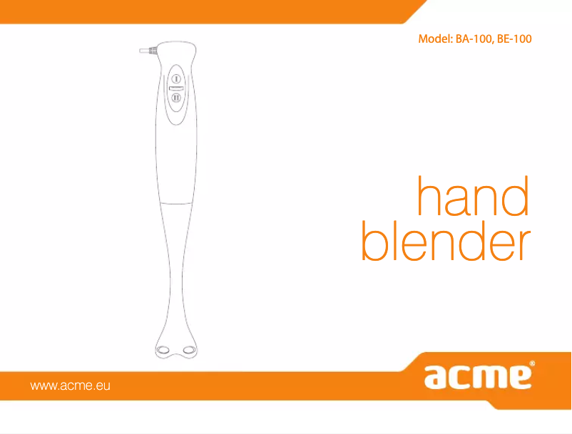 Page 1 de la notice Manuel utilisateur Acme Made BE100