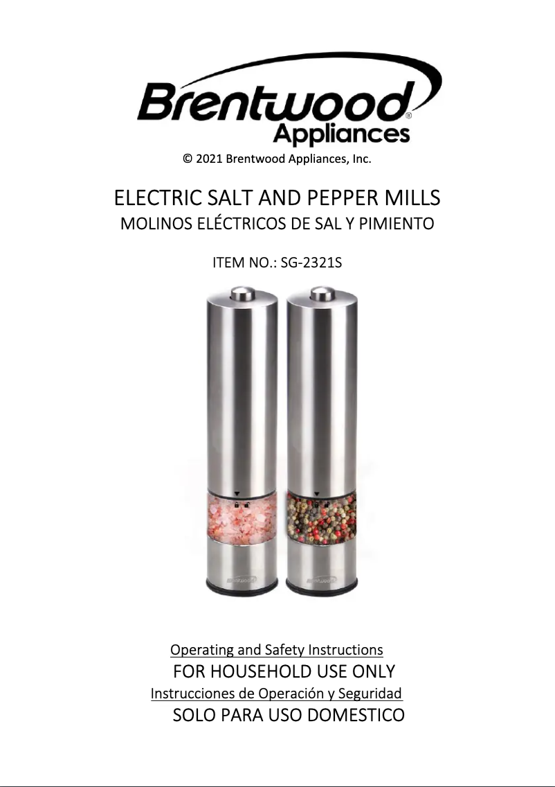 Página 1 del manual Manual de usuario Brentwood SG-2321S