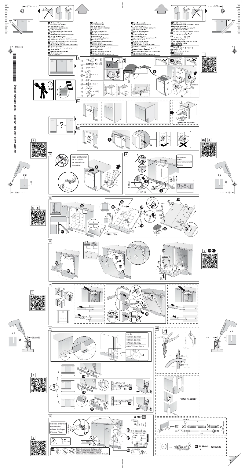 Page 1 de la notice Instructions / montage Siemens SR65ZX23ME