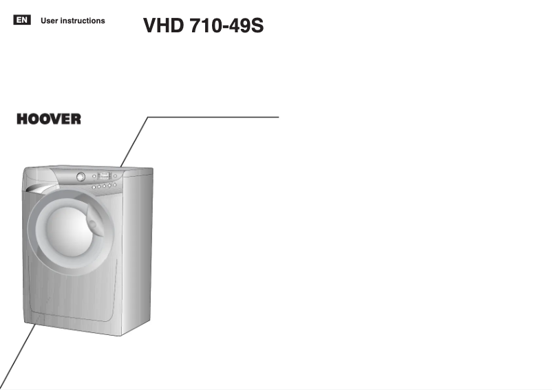 Page n°1 - Manuel utilisateur Hoover VHD 710-30