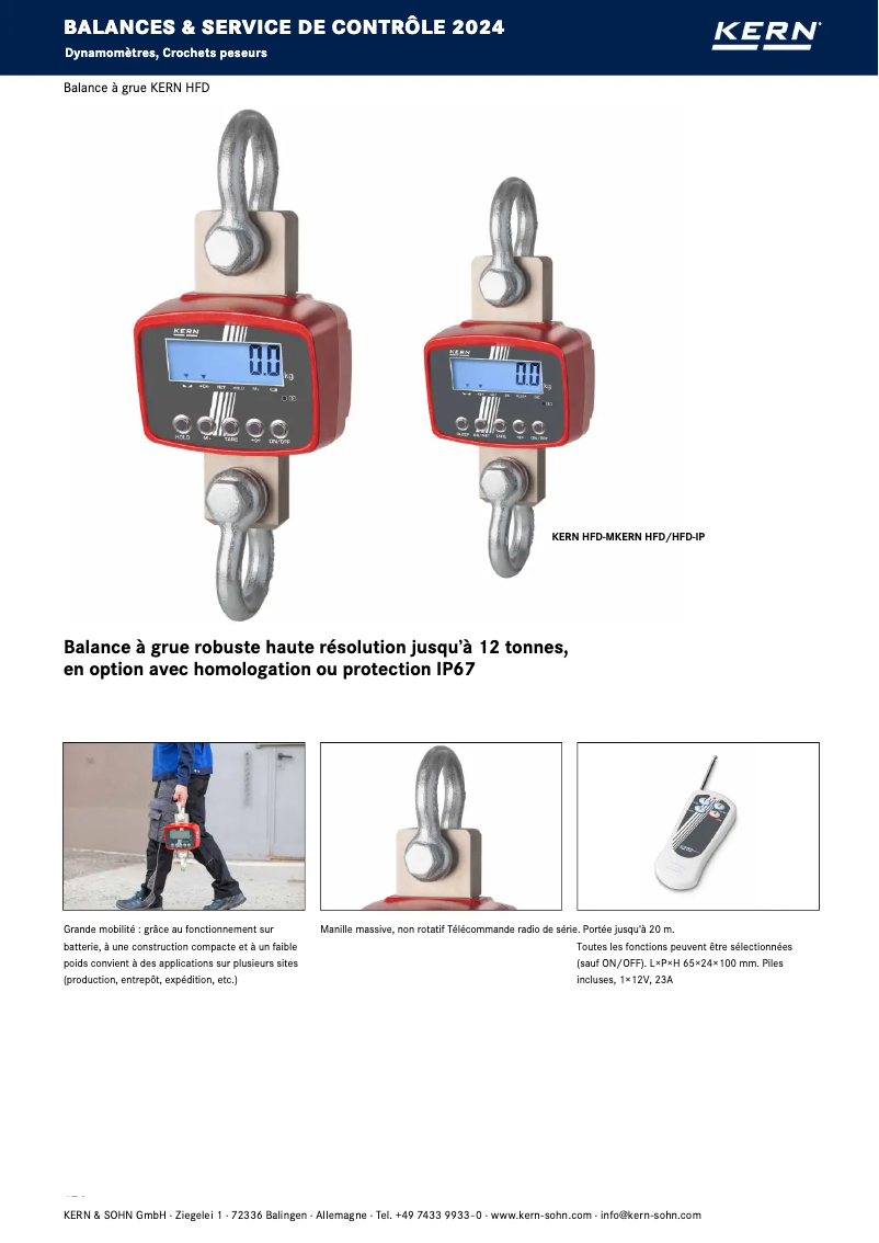 Page 1 de la notice Brochure Kern HFD 10T-3