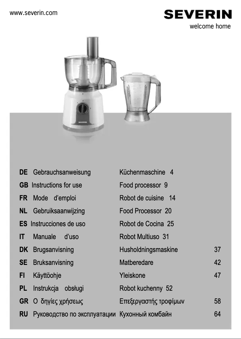 Page 1 de la notice Manuel utilisateur Severin KM 3909