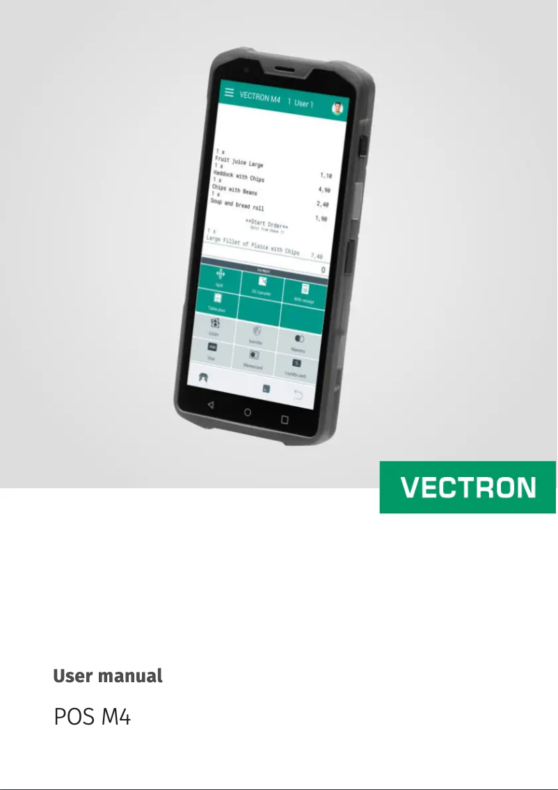 Page n°1 - Manuel utilisateur Vectron POS M4