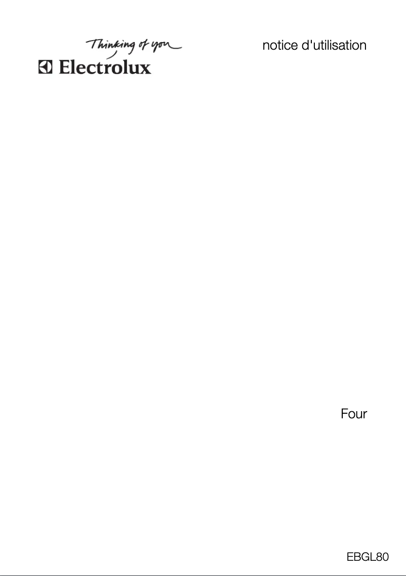 Page n°1 - Manuel utilisateur Electrolux EBGL80CN