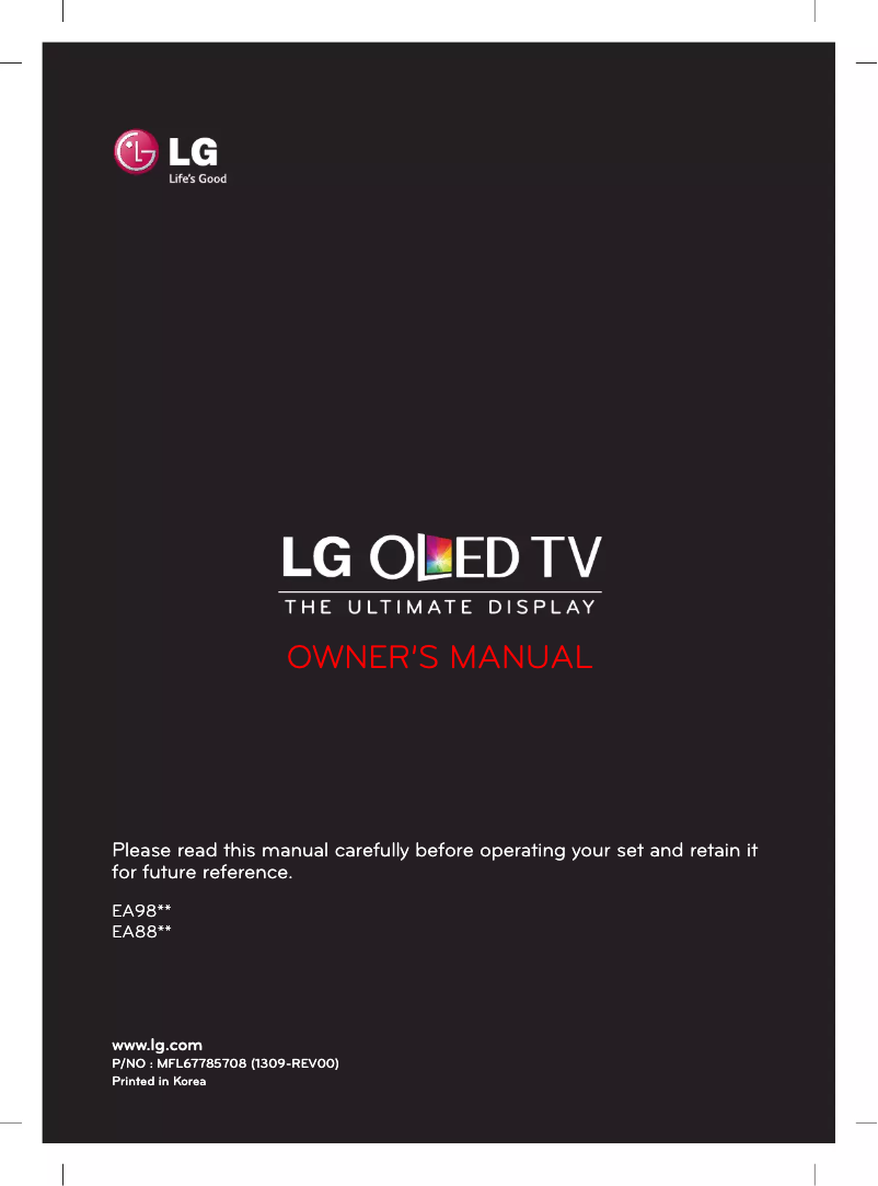 Page 1 de la notice Manuel utilisateur LG 55EA880W