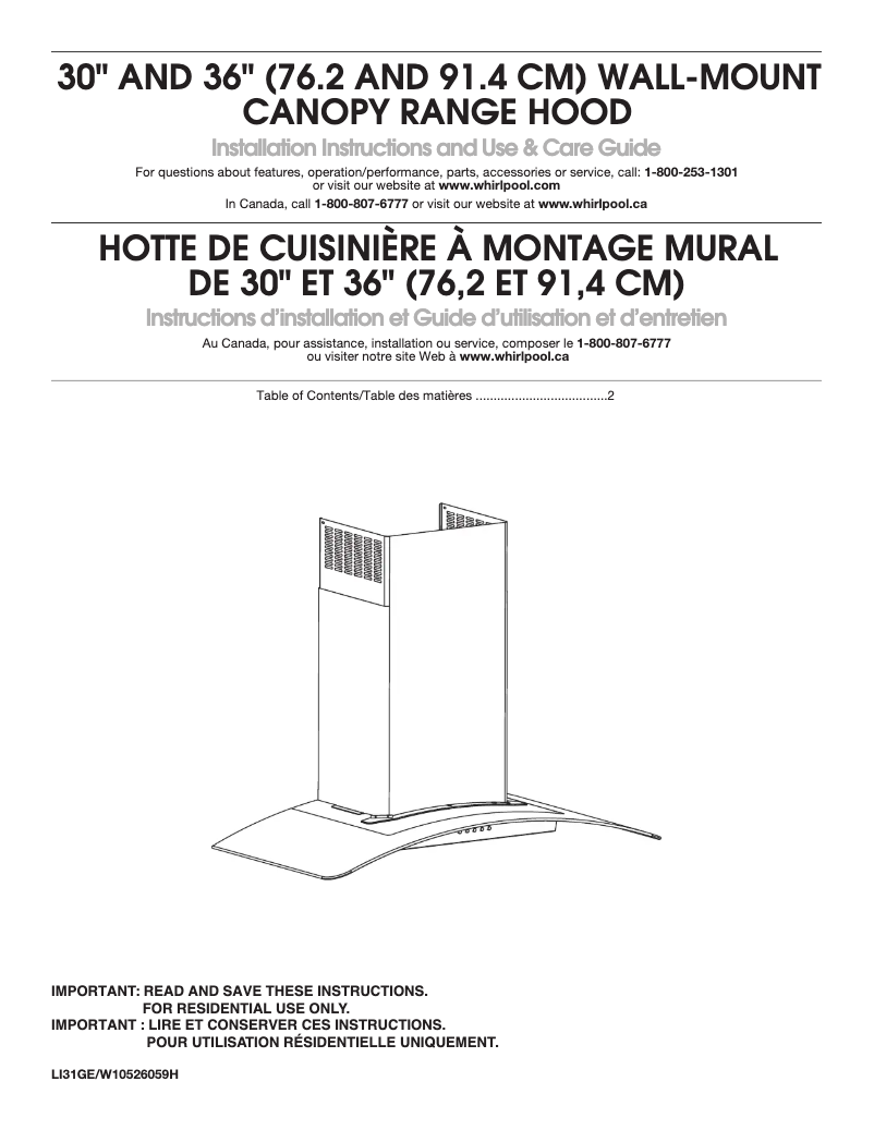 Page 1 de la notice Manuel d'utilisation et d'entretien KitchenAid UXW6530BSS