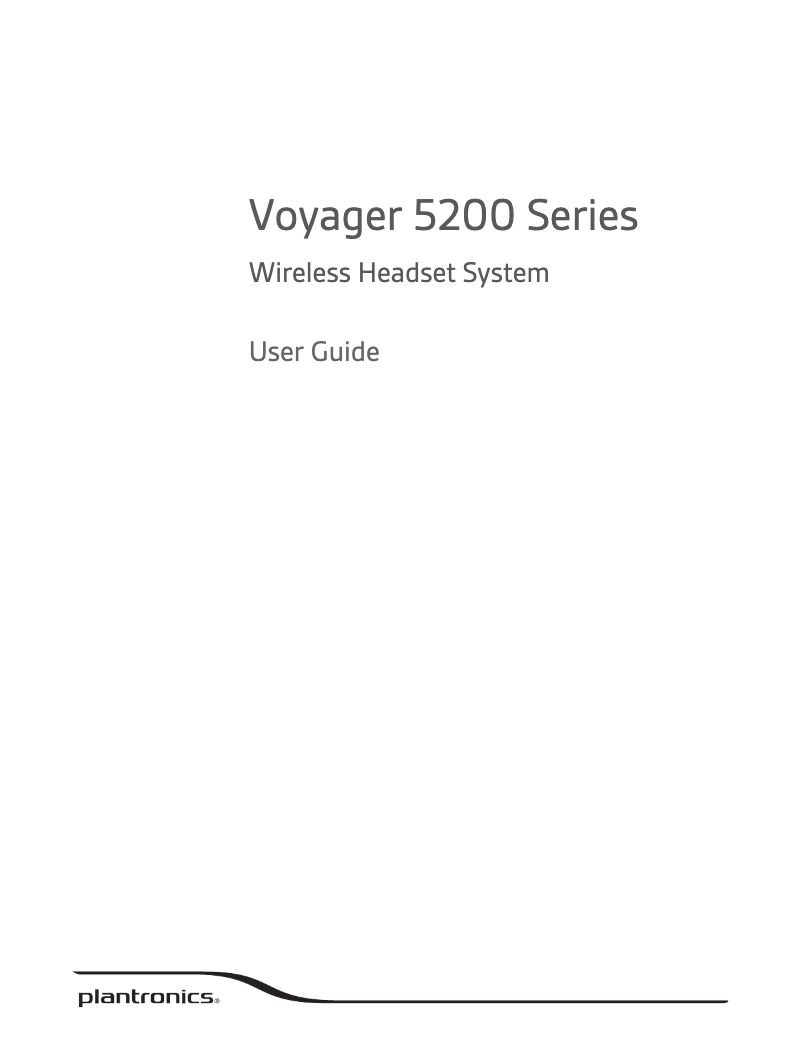 Page 1 de la notice Manuel utilisateur Plantronics Voyager 5260