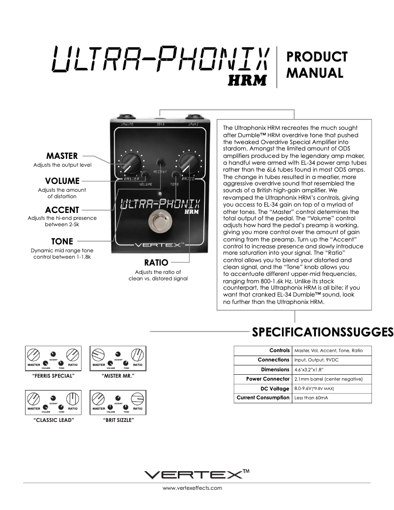 Image de la première page du manuel de l'appareil Ultrap-Phonix HRM