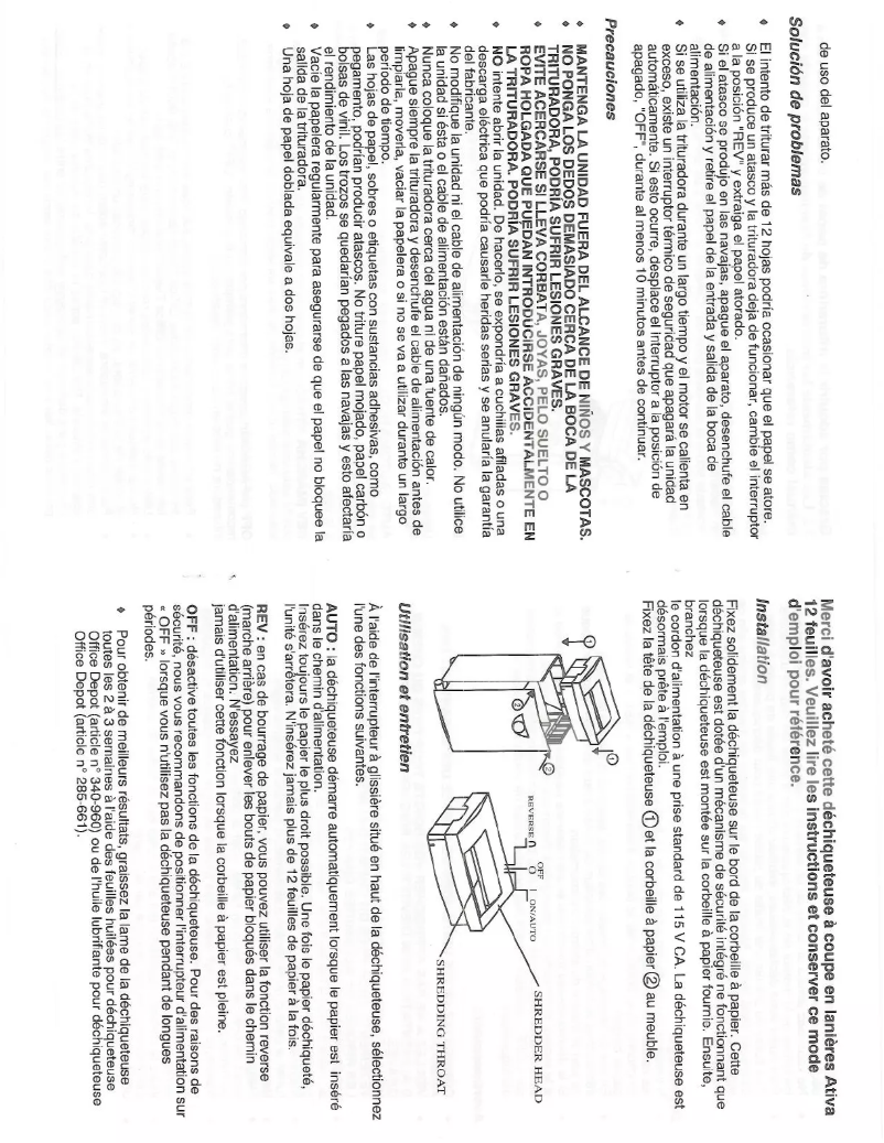 Page n°1 - Manuel utilisateur Ativa DX120P