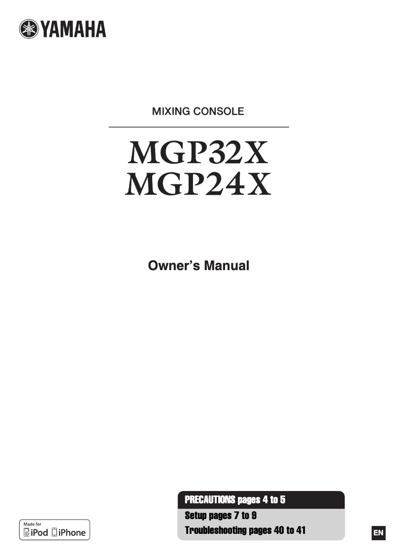 Página 1 del manual Manual de usuario Yamaha MGP32X