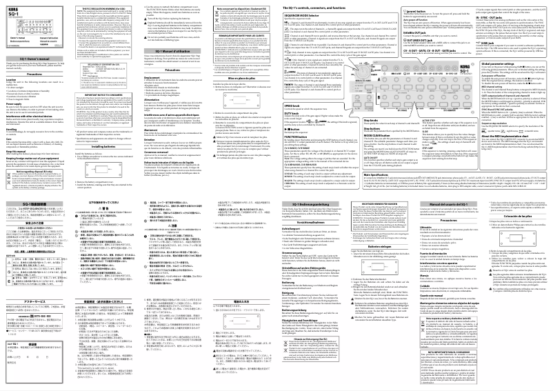 Page n°1 - Manuel utilisateur Korg SQ-1