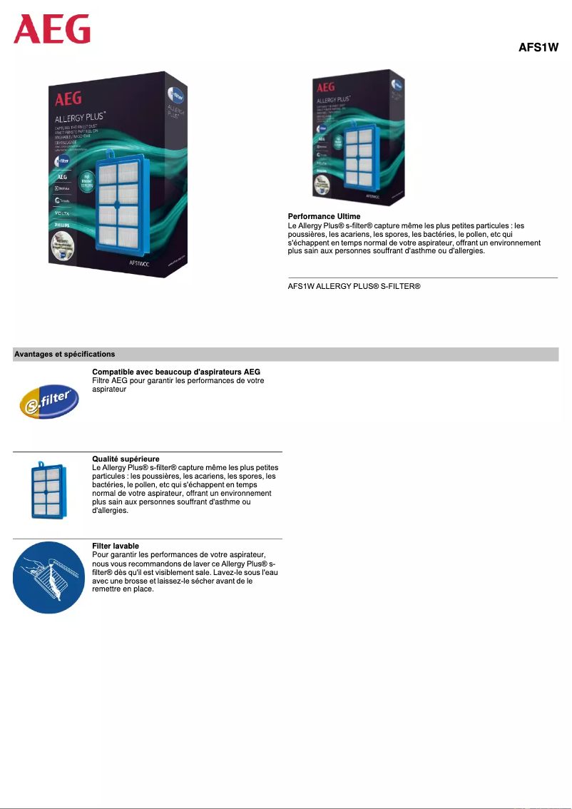 Página 1 del manual Manual de usuario AEG AFS1W