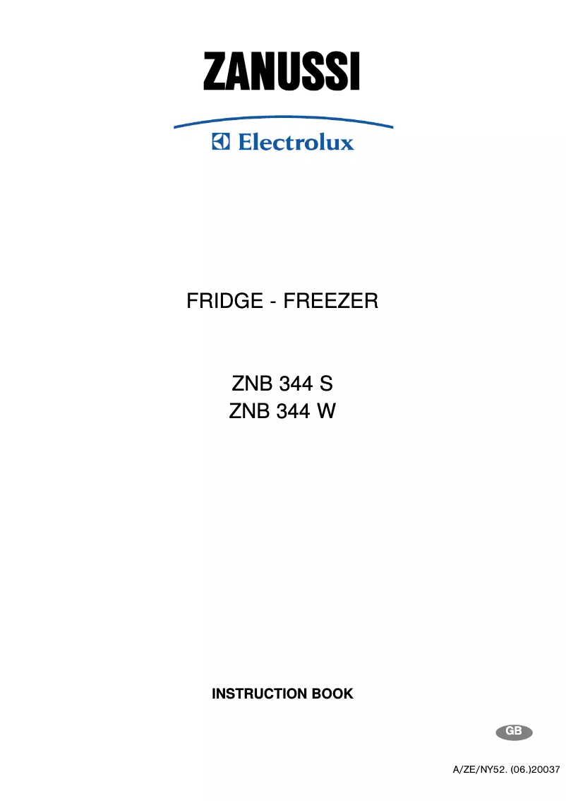 Page 1 de la notice Manuel utilisateur Zanussi-Electrolux ZNB344S