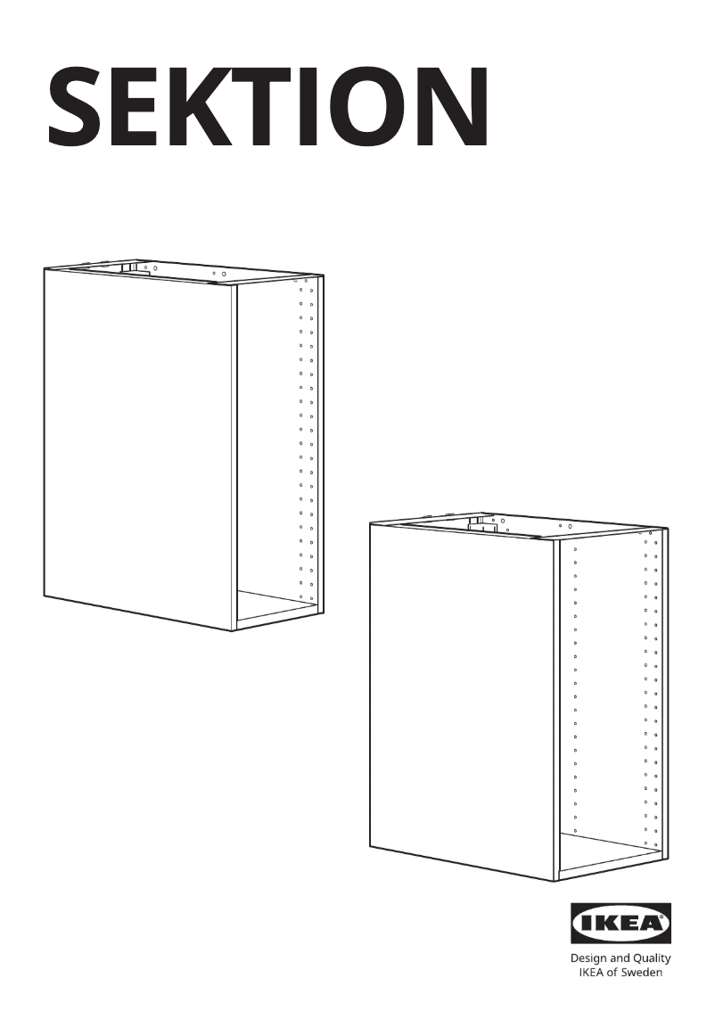 Page 1 de la notice Manuel utilisateur Ikea SEKTION 102.653.92