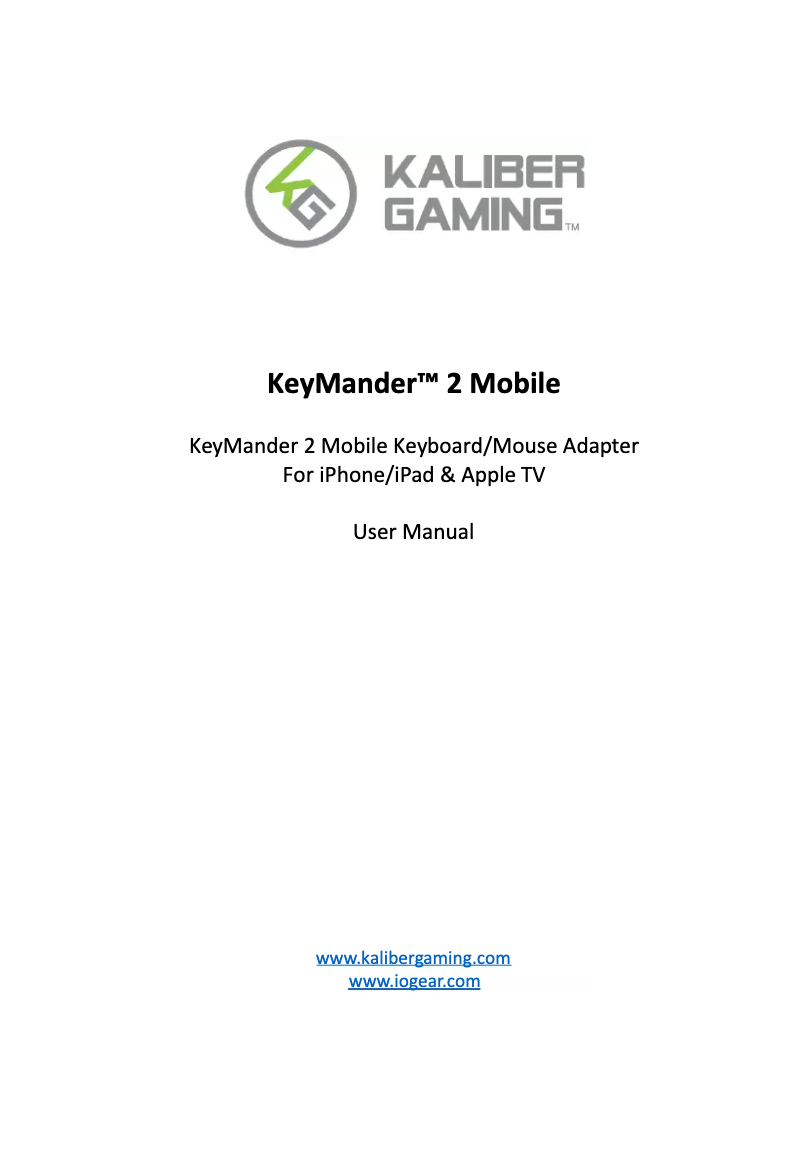 Page n°1 - Manuel utilisateur iogear KeyMander 2 Mobile