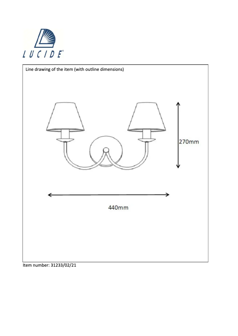Page 1 de la notice Manuel utilisateur Lucide Campagne 31233/02/21