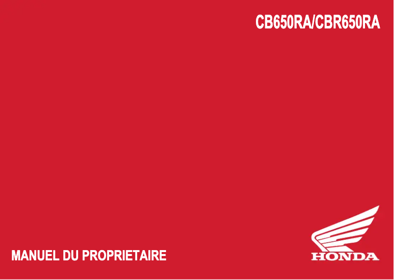 Página 1 del manual Manual de usuario Honda CBR650R (2024)