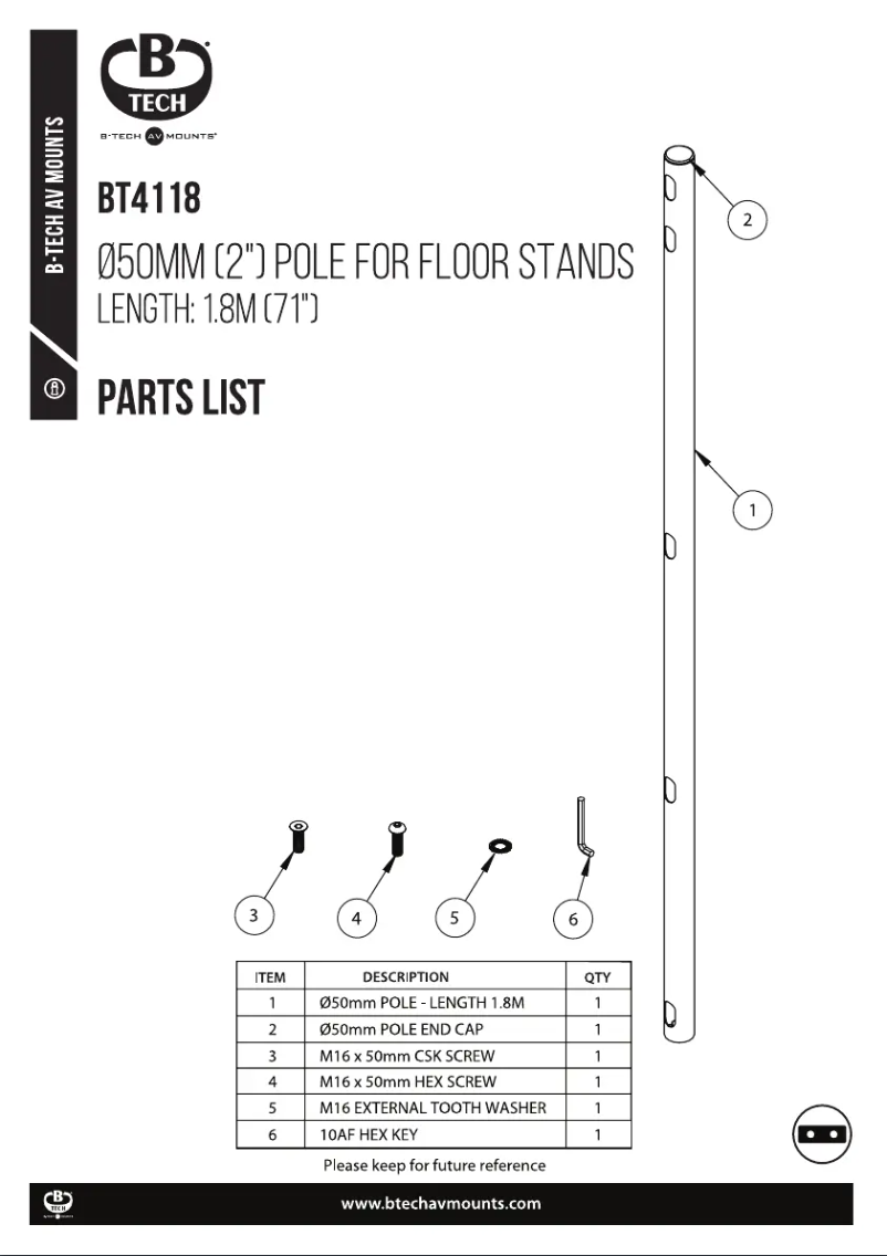 Page n°1 - Manuel utilisateur B-Tech BT4118