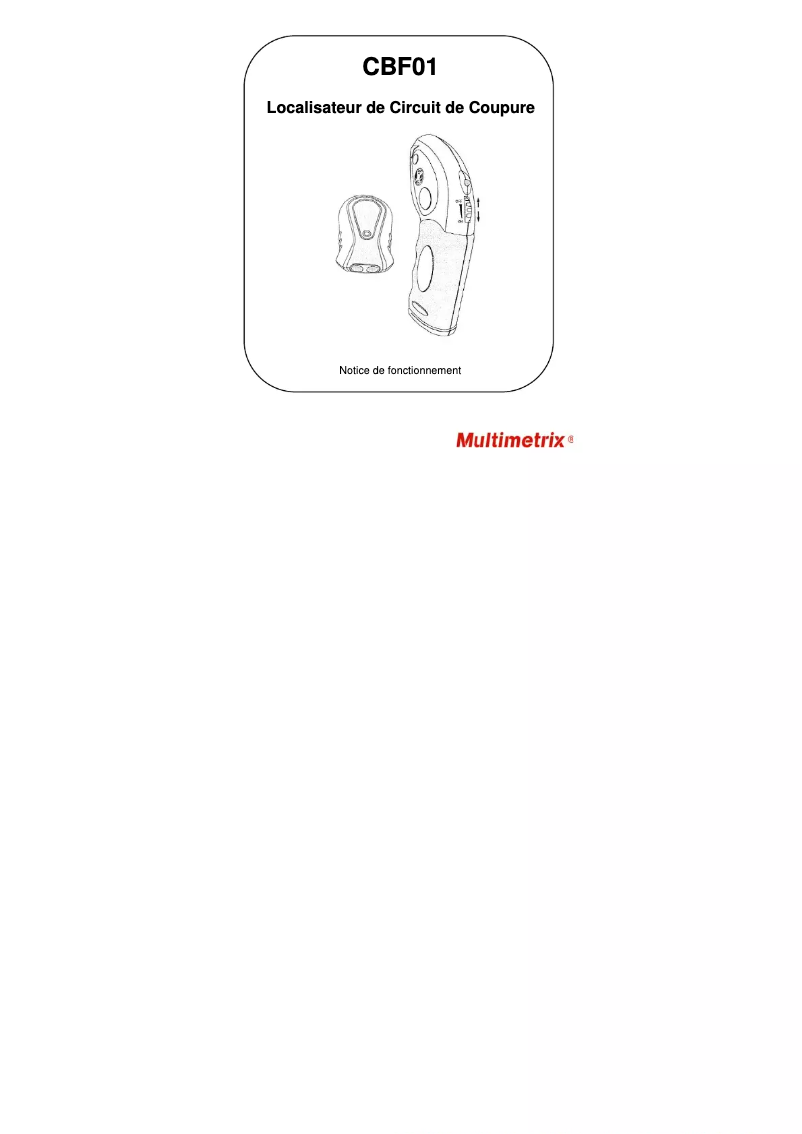 Page 1 de la notice Manuel utilisateur Multimetrix CBF01