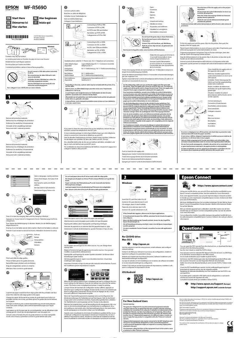 Page 1 de la notice Guide d'installation Epson WorkForce Pro WF-R5690
