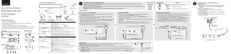 Page 1 de la notice Guide de démarrage rapide Insignia NS-HMSB20