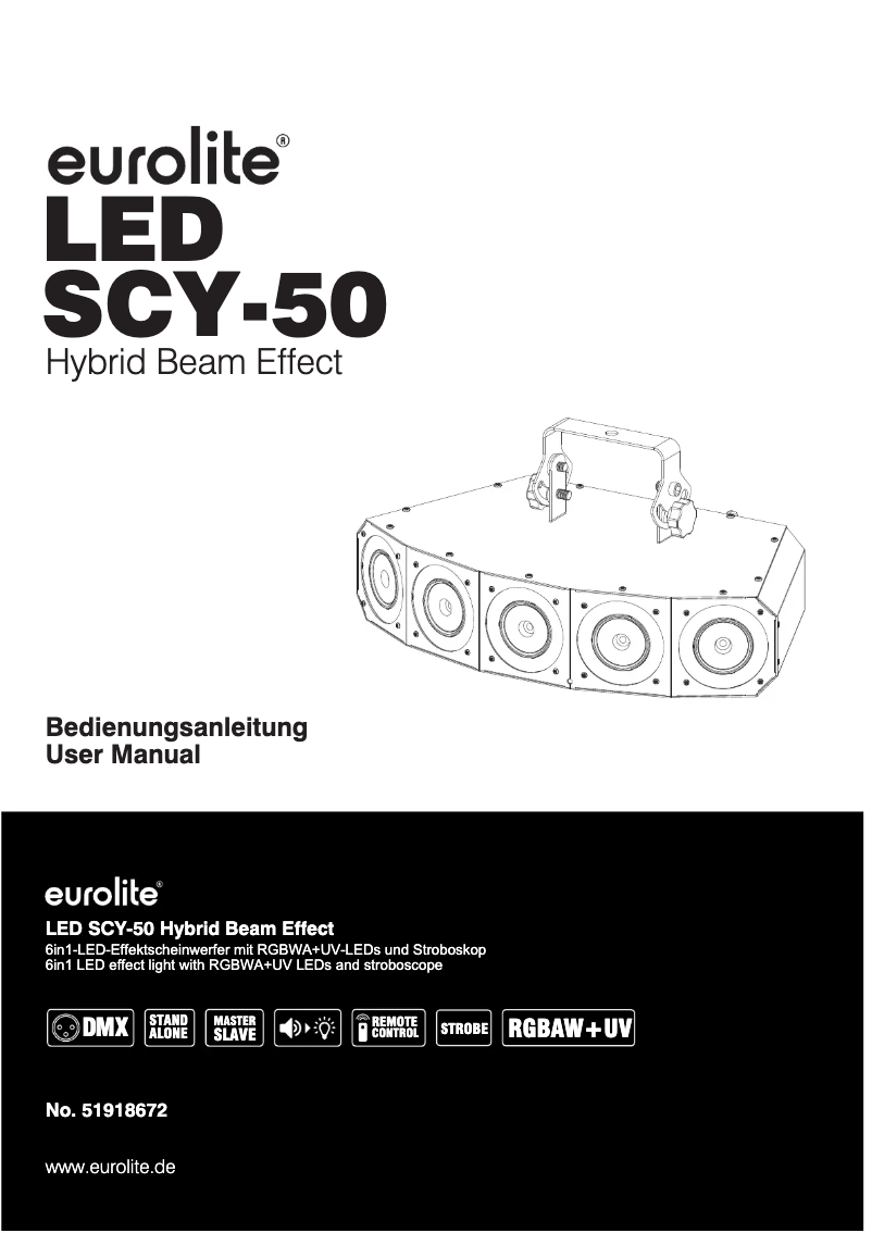 Image de la première page du manuel de l'appareil LED SCY-50